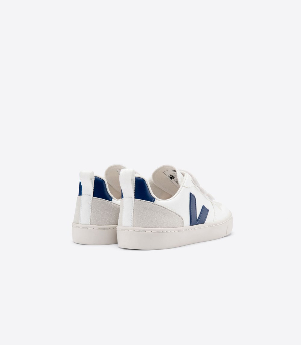 Veja Trainers Kids White/Blue - V-10 Velcro Cwl - BPVK-86293